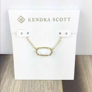 Kendra Scott Elisa white shell gold necklace